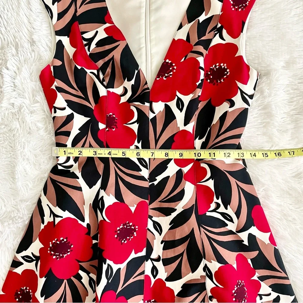 Kate Spade Dress Desert Muse Poppy Field Structured Midi ASO Celeb Event Wedding